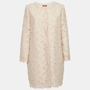 Max Mara Studio Pink Embroidered Cotton Coat L